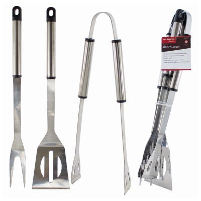 Redwood Deluxe Stainless Steel BBQ Tool Set - 3 Pcs