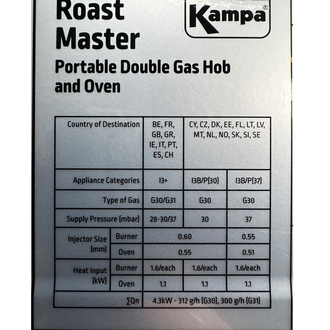 Kampa Roast Master Double Gas Hob & Oven