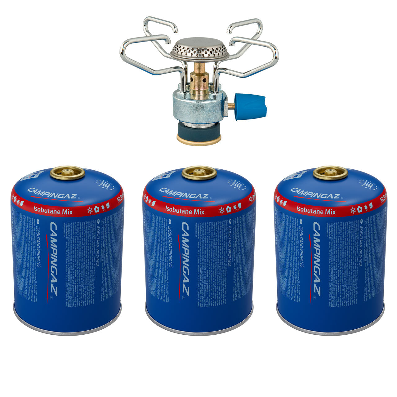 Campingaz CV470 3-Pack All Season Cartridges with FREE Stove
