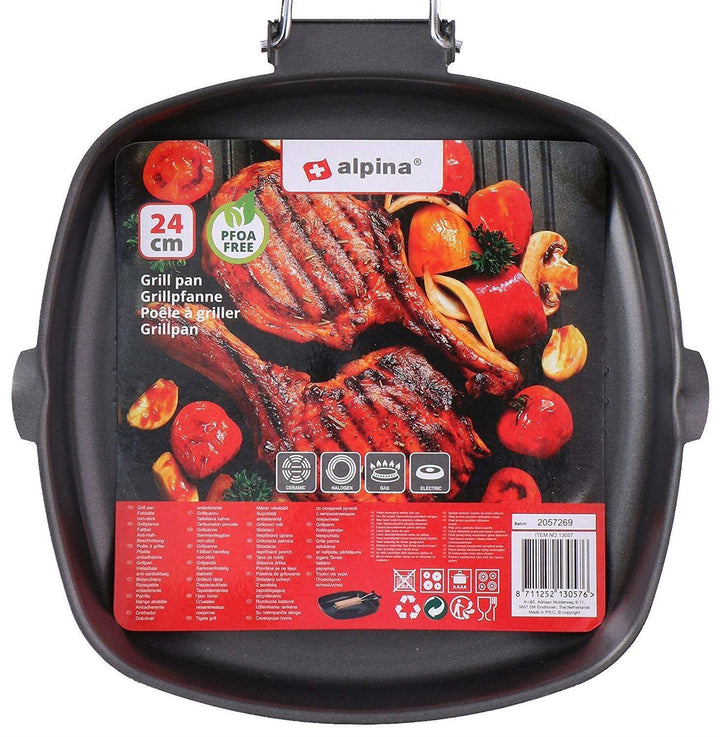 Alpina 24 cm Grill Pan With Folding Handle