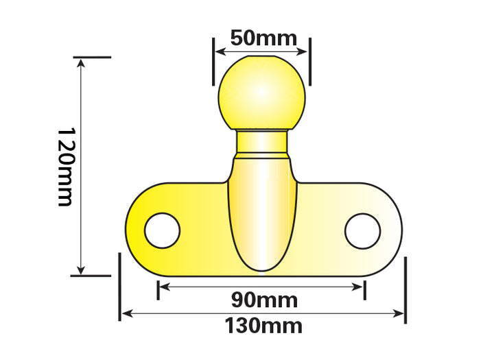Maypole EU Approved 50mm Towball Gold