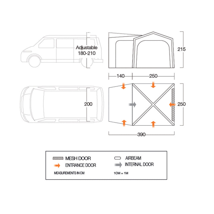 Vango Tailgate AirHub Low Drive-Away Awning 