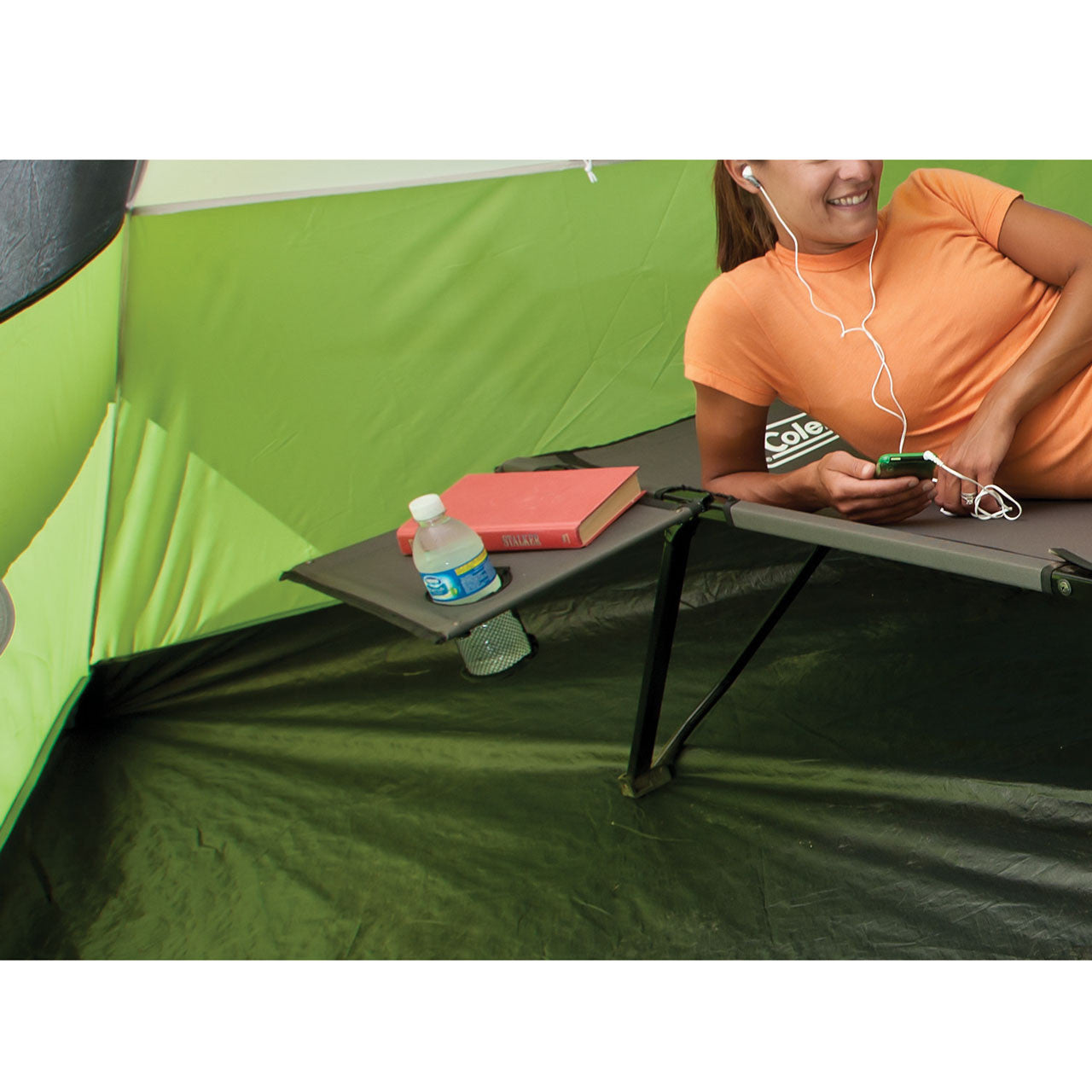 Coleman Packaway Steel Camp Bed With Side Table from Camperite Leisure