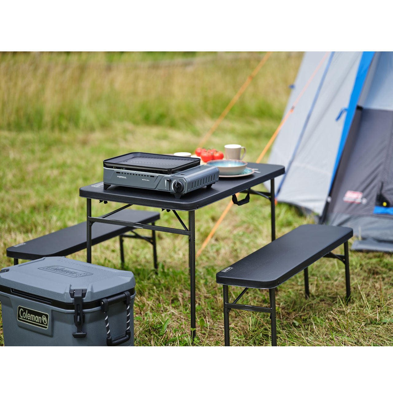【Coleman】FOLDING TABLE ＆ BENCH SET Coleman Aluminium 3 Piece Table & Bench Set - Unbox, Reveal