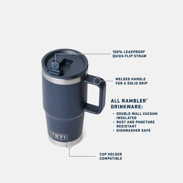 YETI Rambler 20 oz Travel Straw Mug