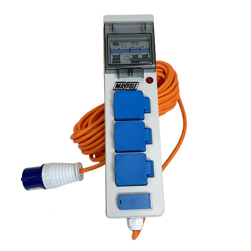 Maypole 5-Way Mobile Mains Power Unit with USB