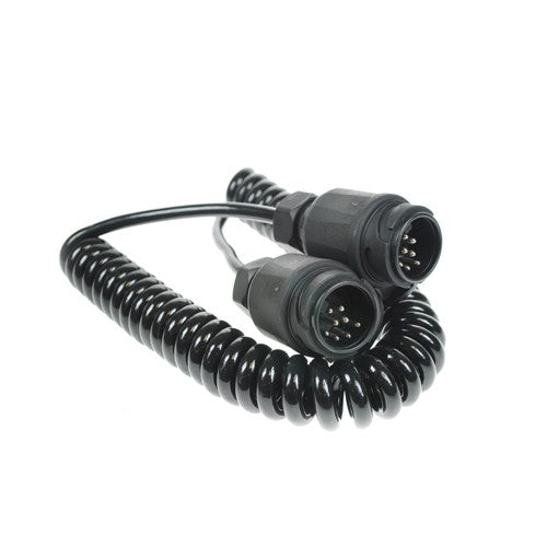 Maypole 8 Pin 3.0m 2x8 Pin Plugs &amp; 8 Core Curly Connecting Lead