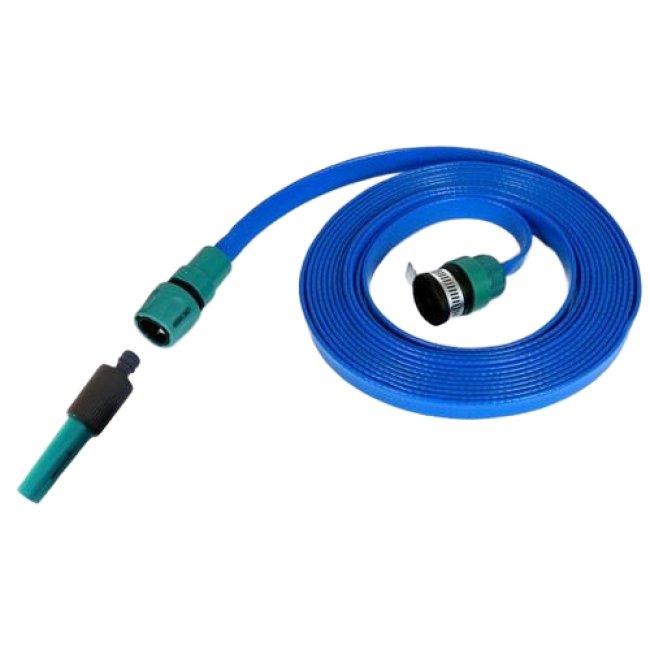 Blue 25ft Food Grade Flat Hose Complete With Fittings
