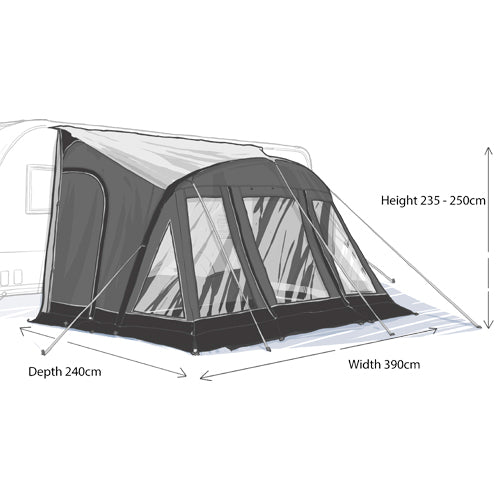 Maypole Stoneleigh 390cm Air Porch Awning