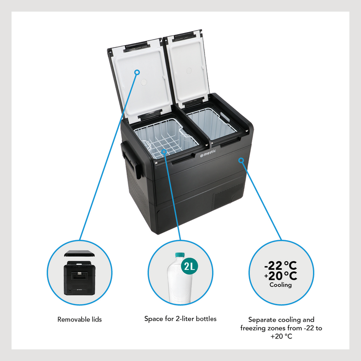 Mestic MCCM-55 Dual Zone AC/DC Compressor Fridge/Freezer