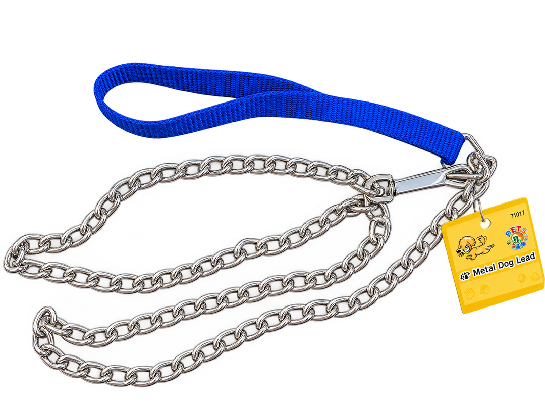 48 Inch Dog Chain Lead with Blue Handle – 2mm Diameter