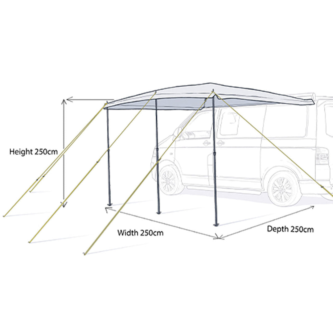 Maypole Grey 2.5m x 2.5m Universal Sun Canopy