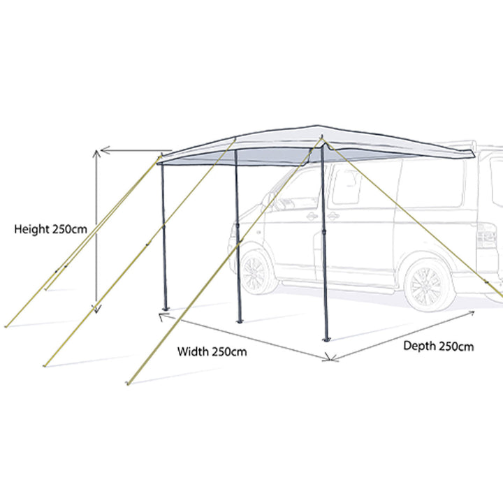 Maypole Grey 2.5m x 2.5m Universal Sun Canopy