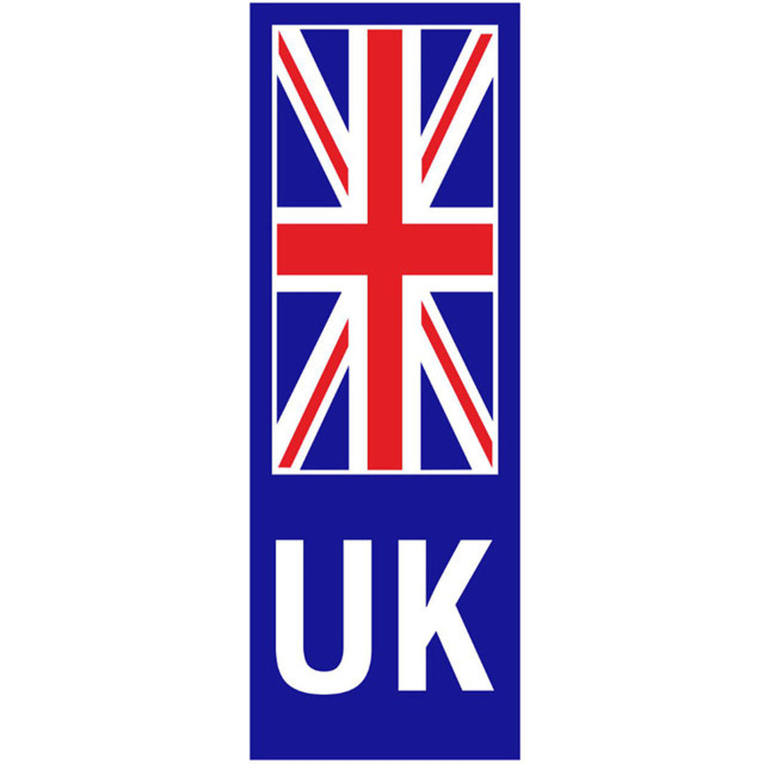 W4 UK Plate Sticker with Union Jack