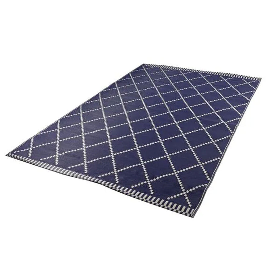 Gardenwize Piazza Outdoor Rug (Navy/Cream) - 150cm x 250cm