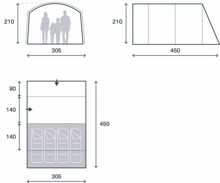 Kampa Dawlish 4 Floor Plan