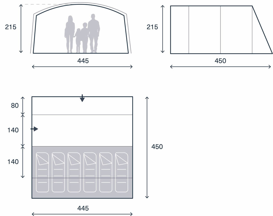 Kampa Dawlish 6 floor plan