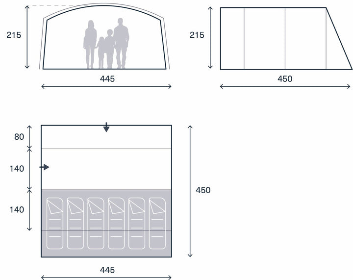 Kampa Dawlish 6 floor plan
