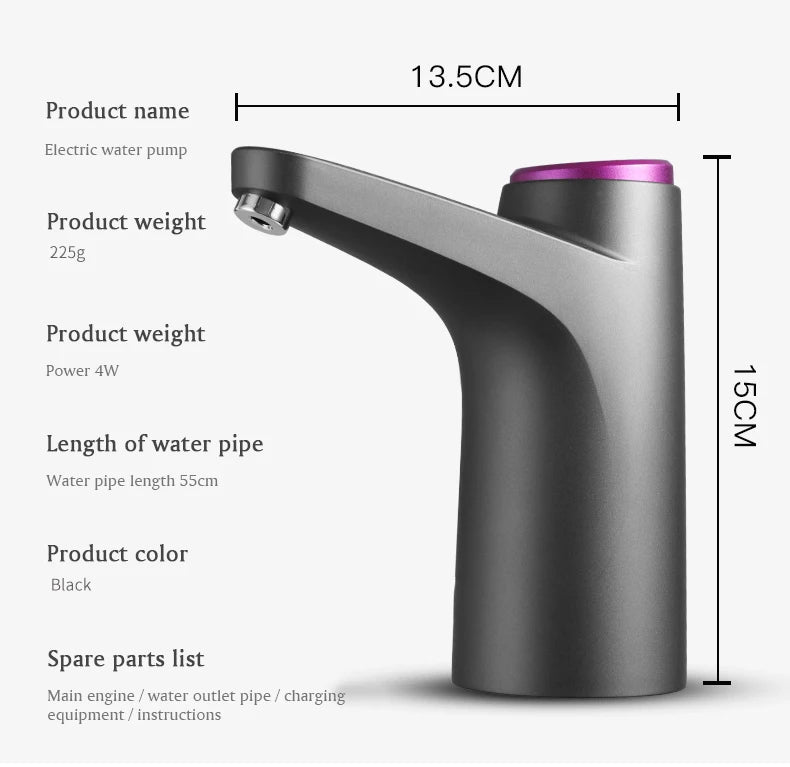 Lifestyle Portable Water Dispenser Pump Tap USB
