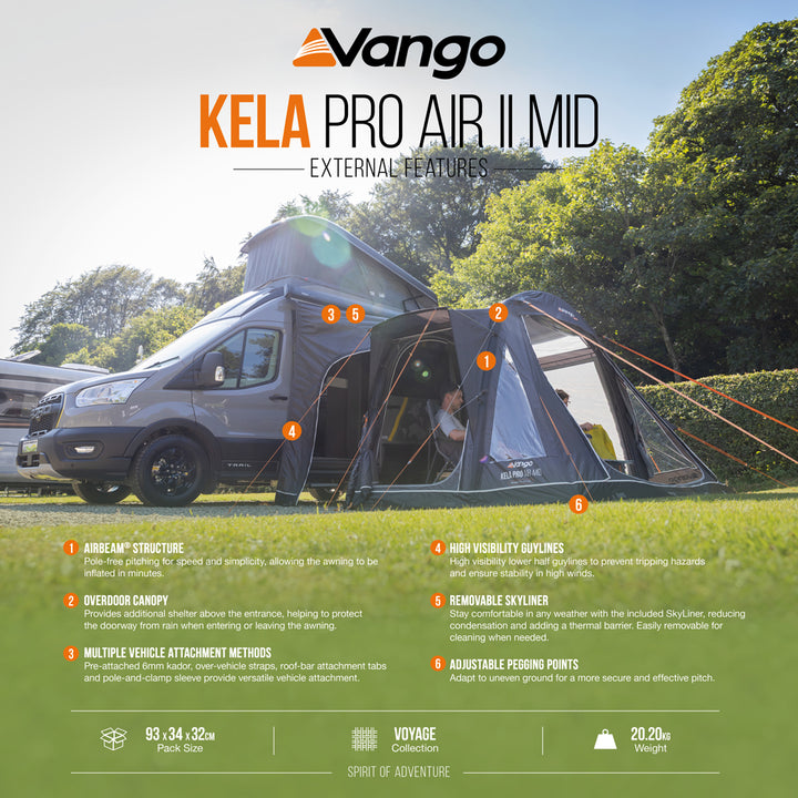 Vango Kela Pro II Air Mid Drive-Away Awning
