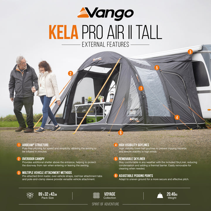 Vango Kela Pro II Air Tall Drive-Away Awning