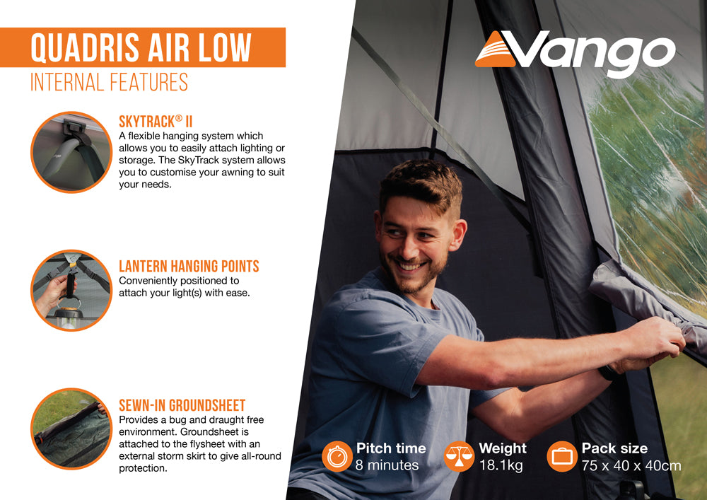 Vango Quadris Air Low Drive-Away Awning