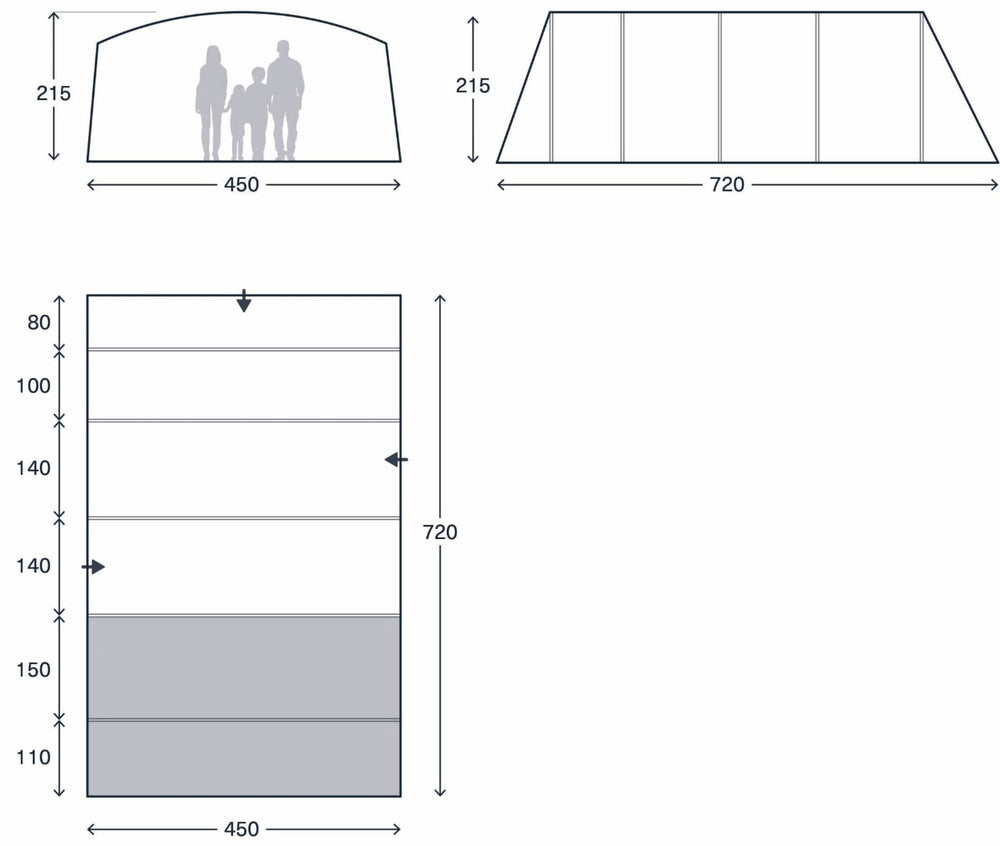 Kampa Saunto 6 Air Floorplan