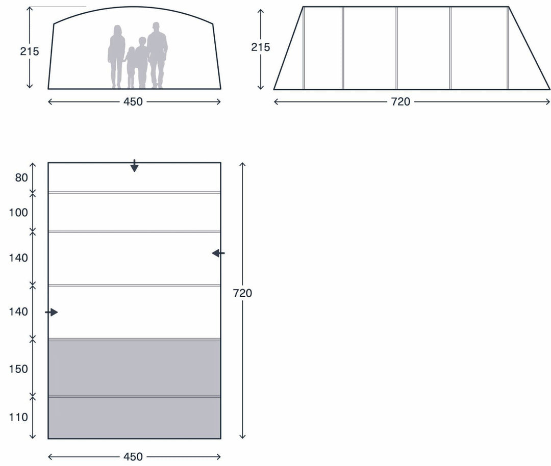 Kampa Saunto 6 Air Floorplan