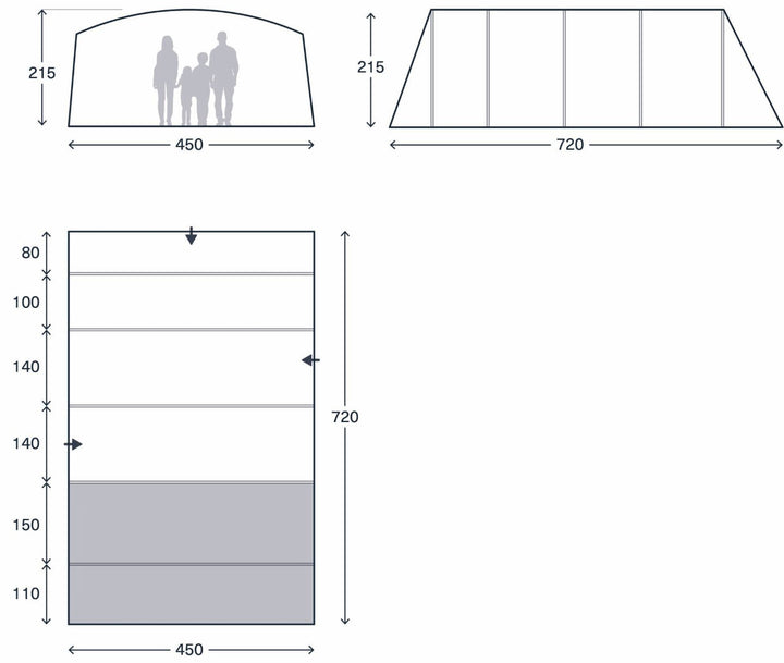 Kampa Saunto 6 Air Floorplan