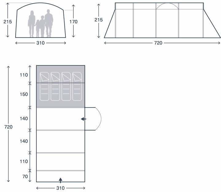 Kampa Seacliffe 4 Air TC