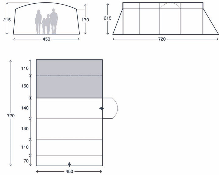 Kampa Seacliffe 6 Plan