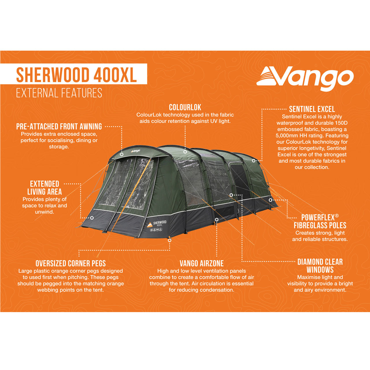 Vango Sherwood 400XL Poled Tent Package – Camperite Leisure