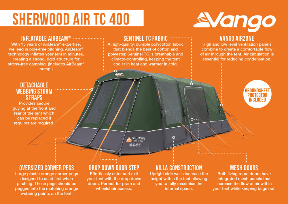 Vango Sherwood Air TC 400 Tent Package