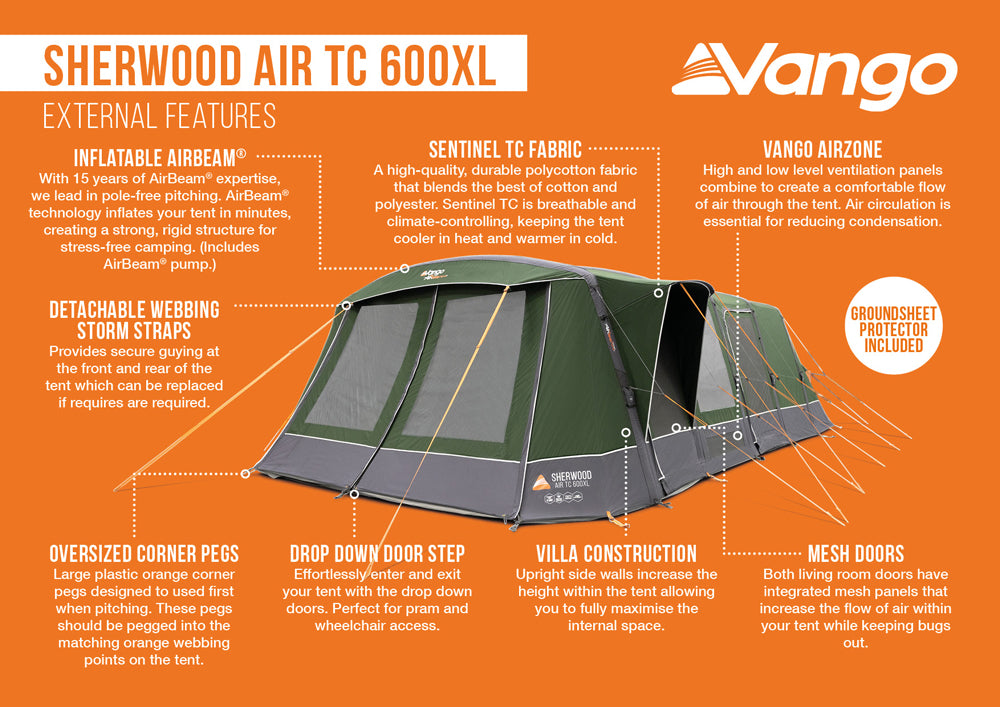 Vango Sherwood Air TC 600XL Tent Package