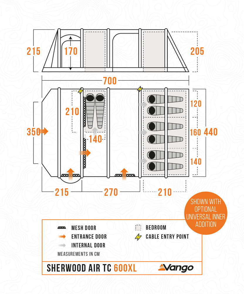 Vango Sherwood Air TC 600XL Tent Package