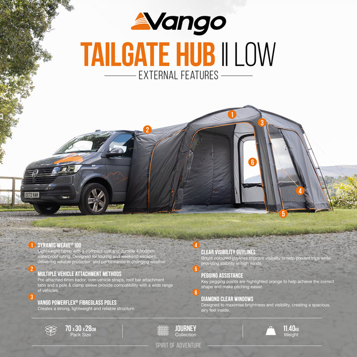 Vango Tailgate Hub III Low Drive-Away Awning