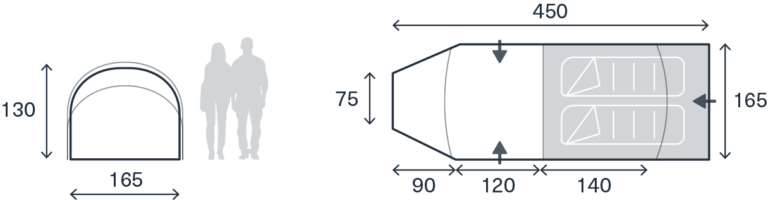 Kampa Wanderlight 2 Poled Tent