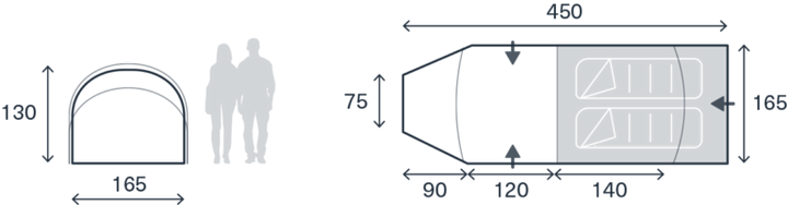 Kampa Wanderlight 2 Poled Tent