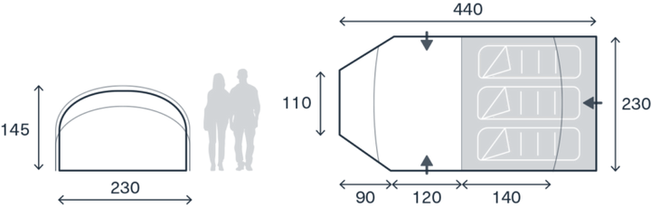 Kampa Wanderlight 3 Poled Tent