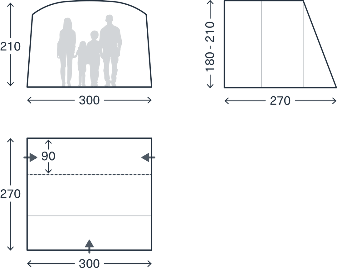 Kampa Waypoint Poled Low Drive-Away Awning