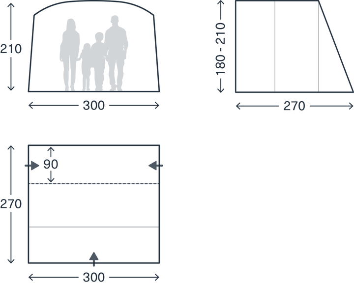 Kampa Waypoint Poled Low Drive-Away Awning