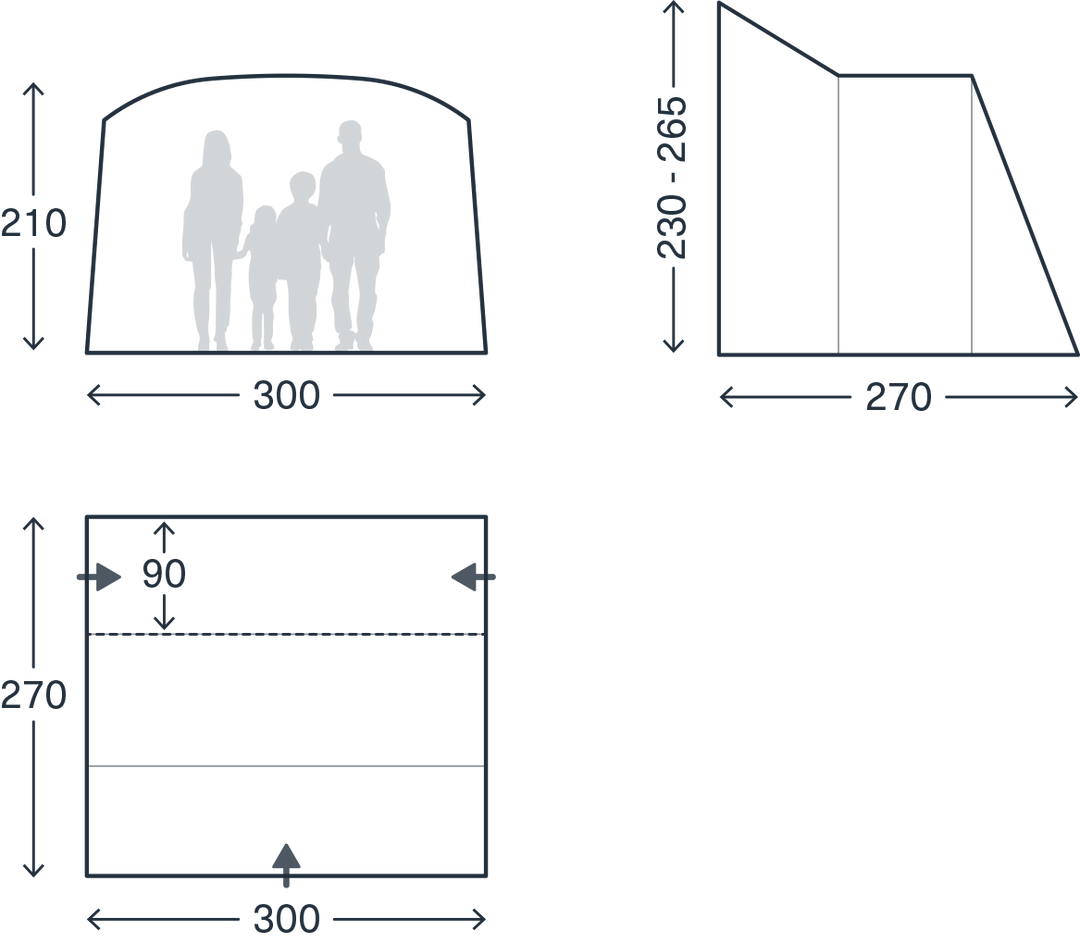 Kampa Waypoint Poled Mid Drive-Away Awning