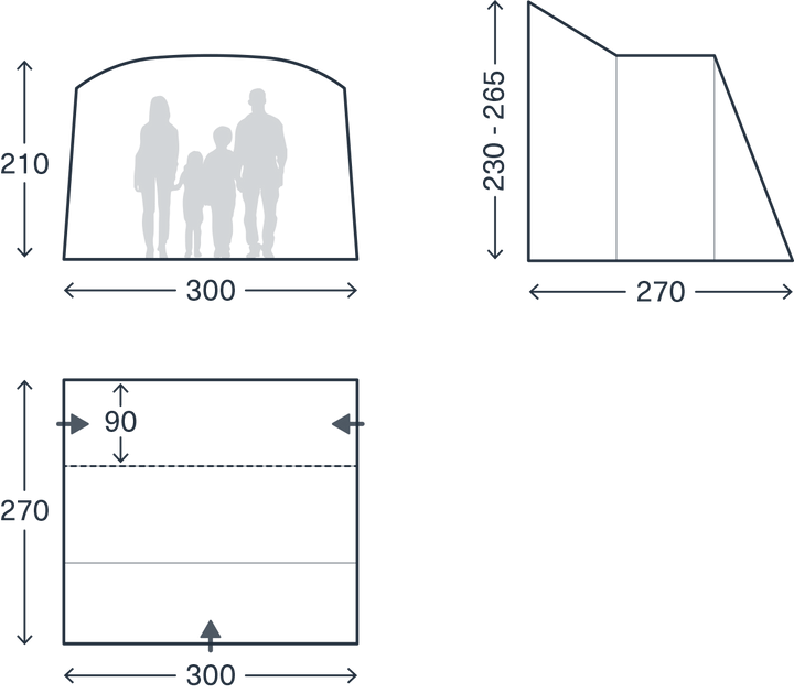 Kampa Waypoint Poled Mid Drive-Away Awning