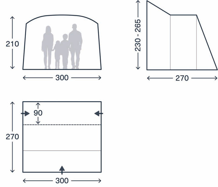 Kampa Waypoint Air Mid Drive-Away Awning