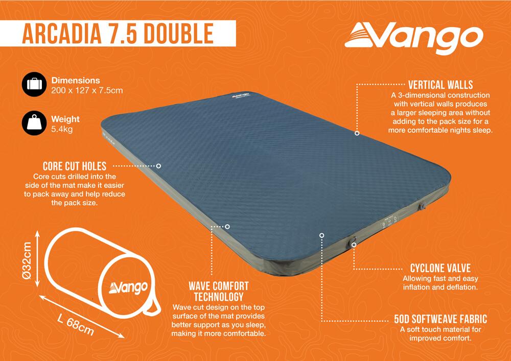 Vango Arcadia 7.5cm Double Self-Inflating Mat