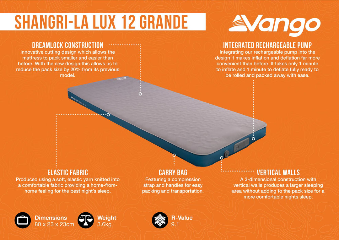 Vango Shangri-La Lux 12 Grande Self-Inflating Mat