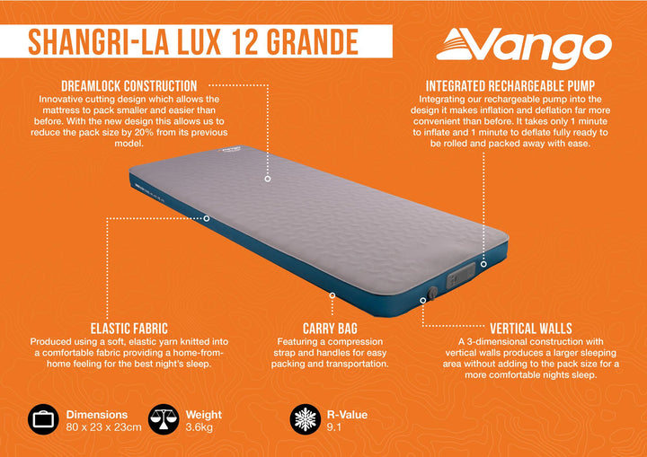 Vango Shangri-La Lux 12 Grande Self-Inflating Mat
