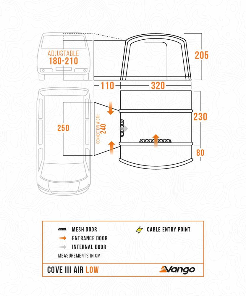 Vango Cove III Air 150D Low Drive-Away Awning