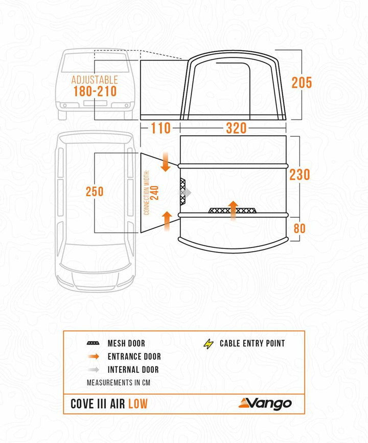 Vango Cove III Air 150D Low Drive-Away Awning