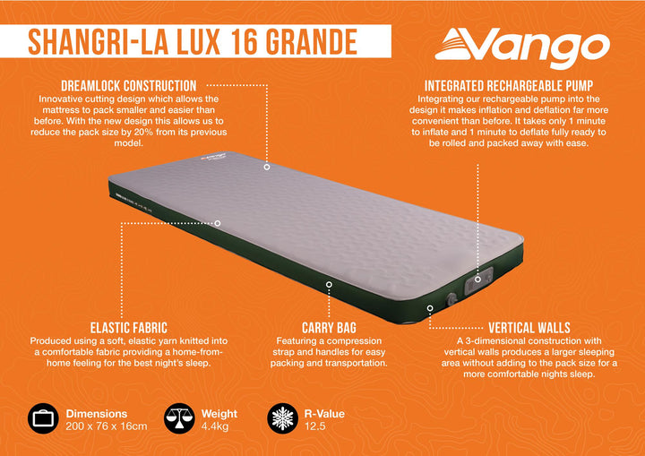 Vango Shangri-La Lux 16 Grande Self-Inflating Mat